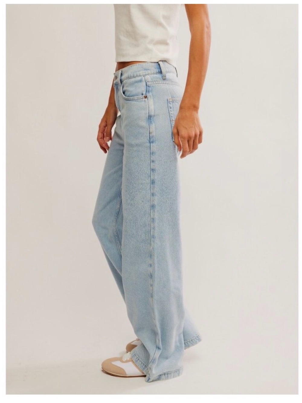 NEW FREE PEOPLE We The Free Stride Straight 'n Wide Jeans /Roam Free NWT🌷